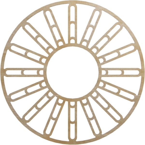 Ekena Millwork Hale Wood Fretwork Pierced Ceiling Medallion, Hickory, 36"OD x 13 1/8"ID x 3/8"T CMWP36X36X0375HHHI - main